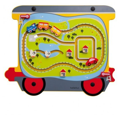 Jeu mural Train en bois