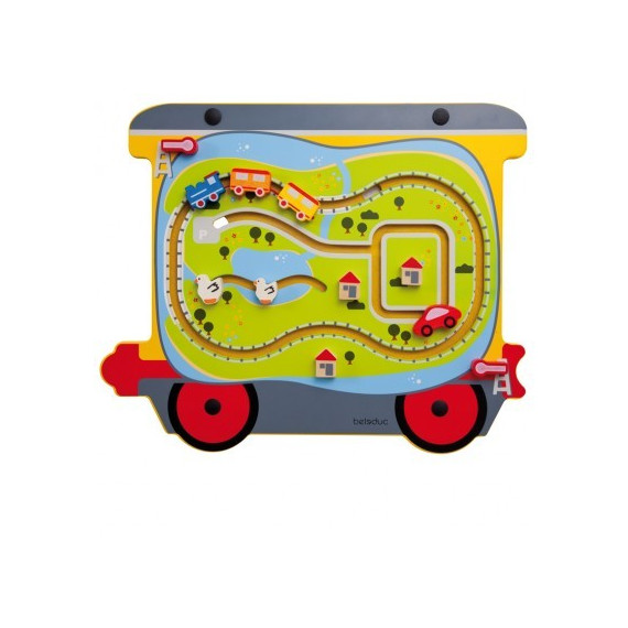 Jeu mural Train en bois